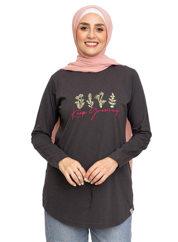 Magnet Printed Long - Sleeve Keep Growing - Khotwh